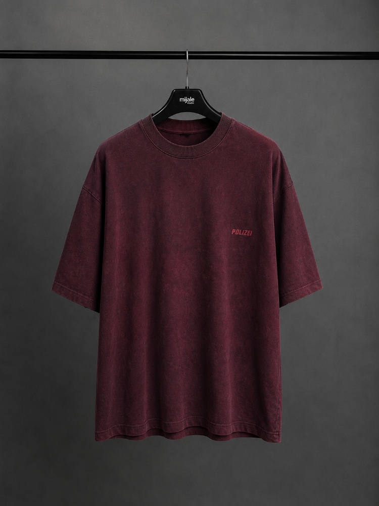 Vintage Washed Oversize T-Shirt - Bordo