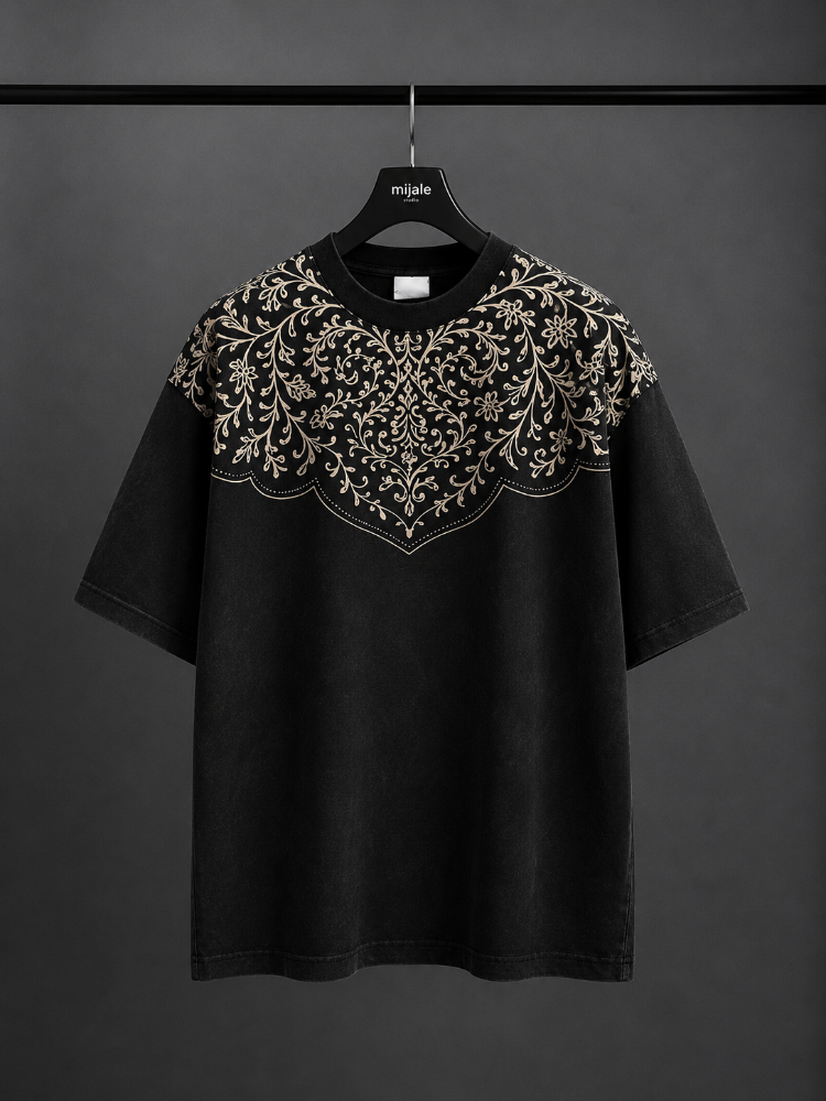 Vintage Washed Oversize T-Shirt - Siyah