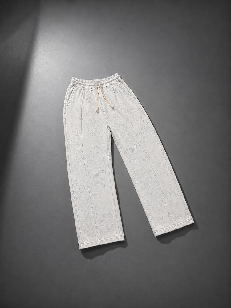Vintage Washed Wide Leg Eşofman - Beyaz