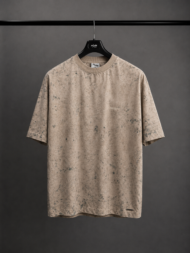 Vintage Washed Oversize T-Shirt - Bej