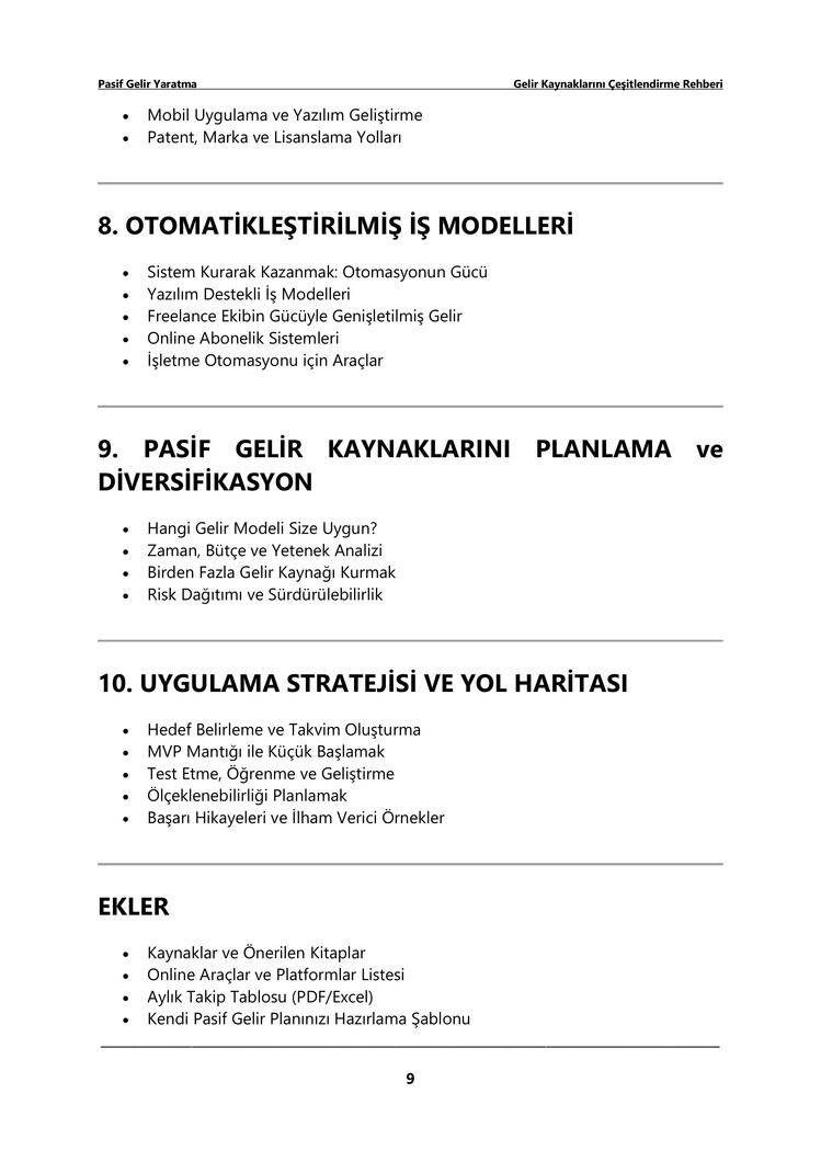 Pasif Gelir Yaratma : Gelir Kaynaklarını Çeşitlendirme Rehberi