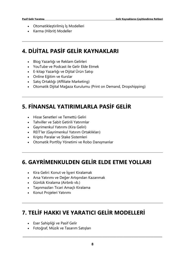 Pasif Gelir Yaratma : Gelir Kaynaklarını Çeşitlendirme Rehberi