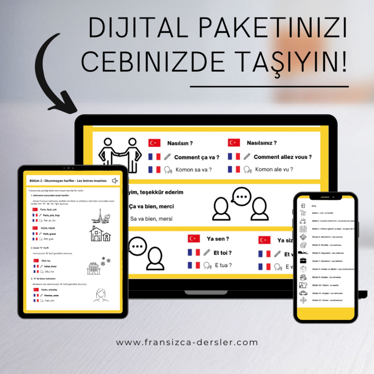 4 Dijital Kitap (PDF) + 3 Sesli Takip Video | A1/A2 ADIM ADIM FRANSIZCA