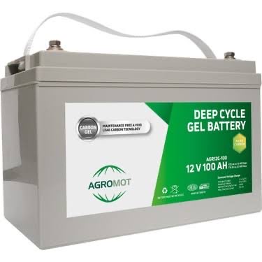 Agromot 12V 100 Amper Deep Cycle Nano Carbon Jel Batarya