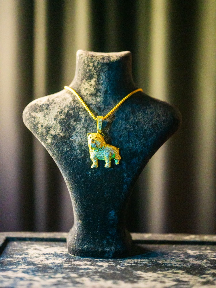 ICE "BULLDOG" GOLD PENDANT