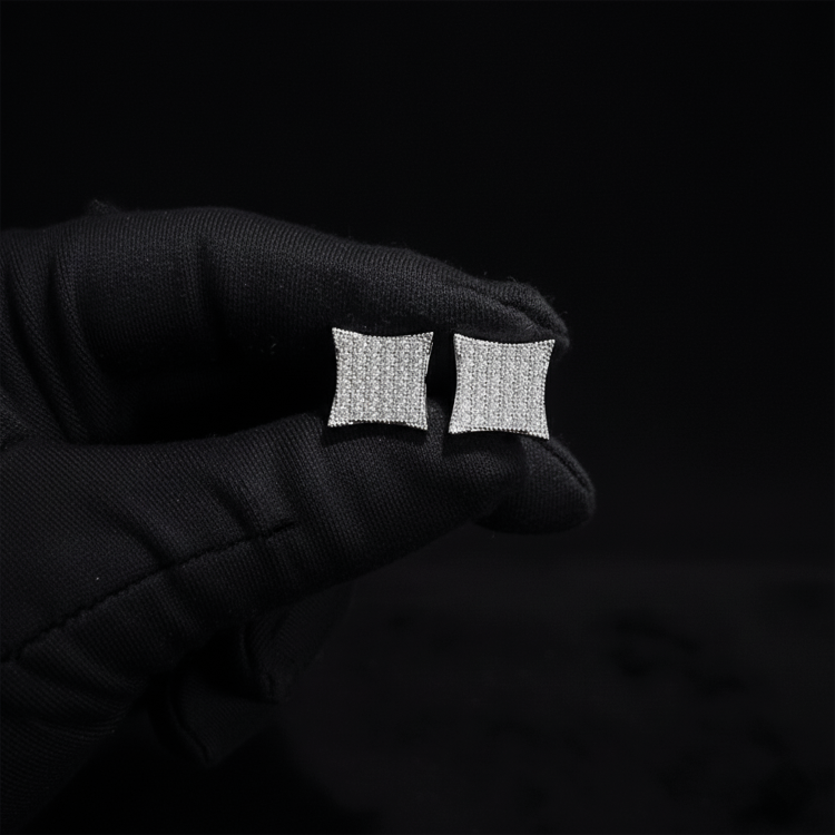 ICE-C "SHAPED" SILVER EARRING