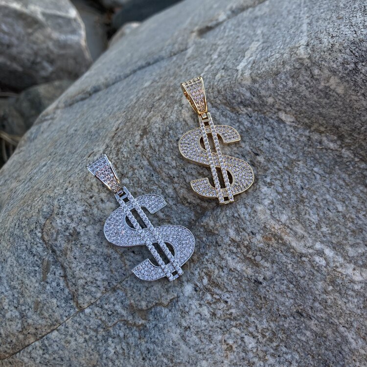 ICE "$$$" SILVER/GOLD PENDANT