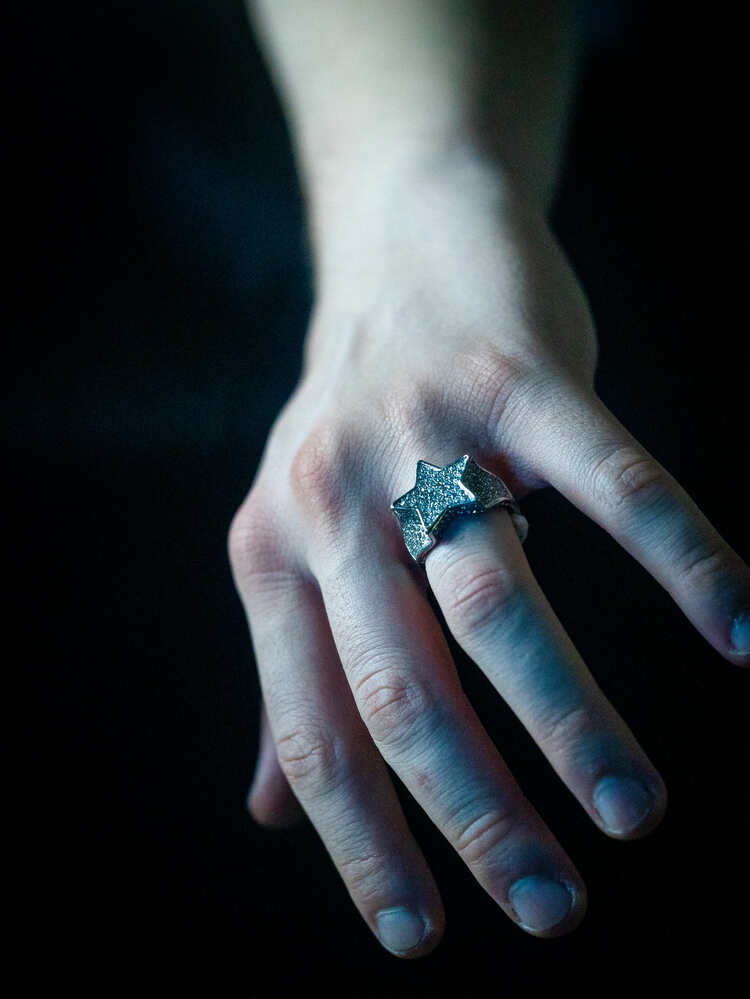 ICE-C "SMOKE" SILVER RING