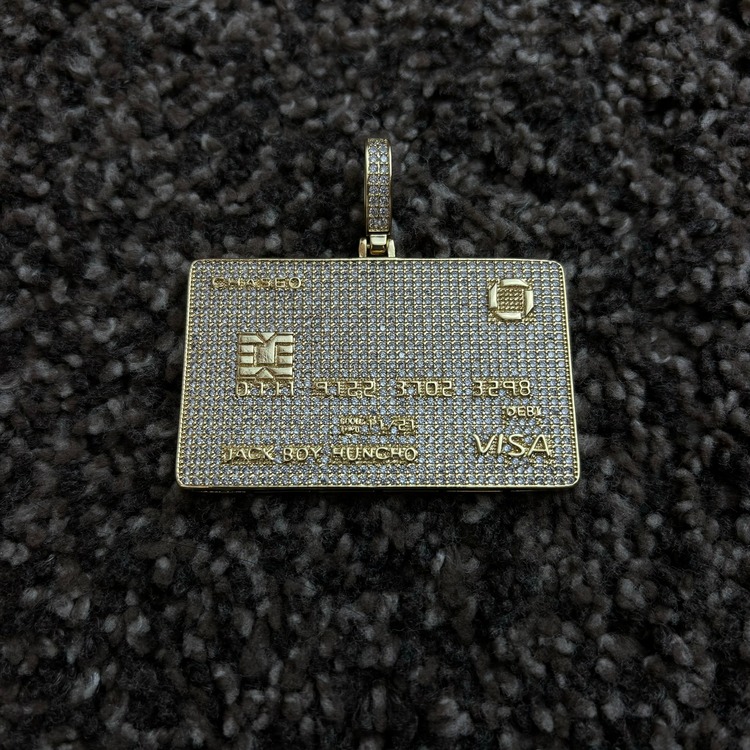 ICE "CARD" GOLD PENDANT