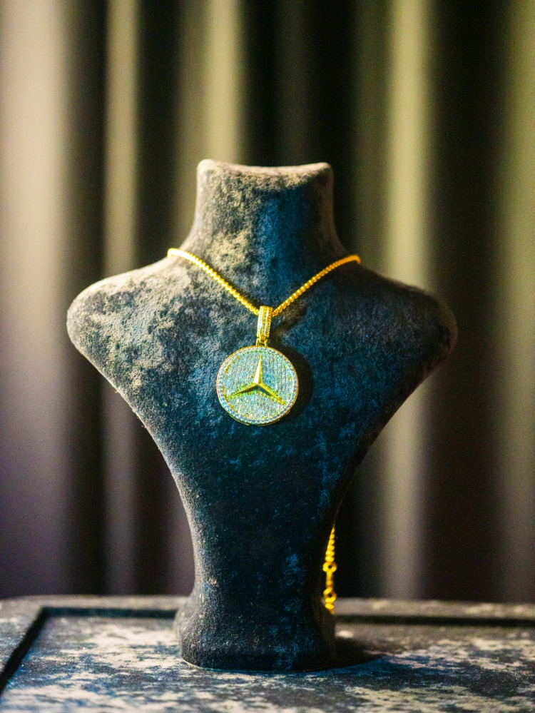 ICE "BENZ" SILVER/GOLD PENDANT