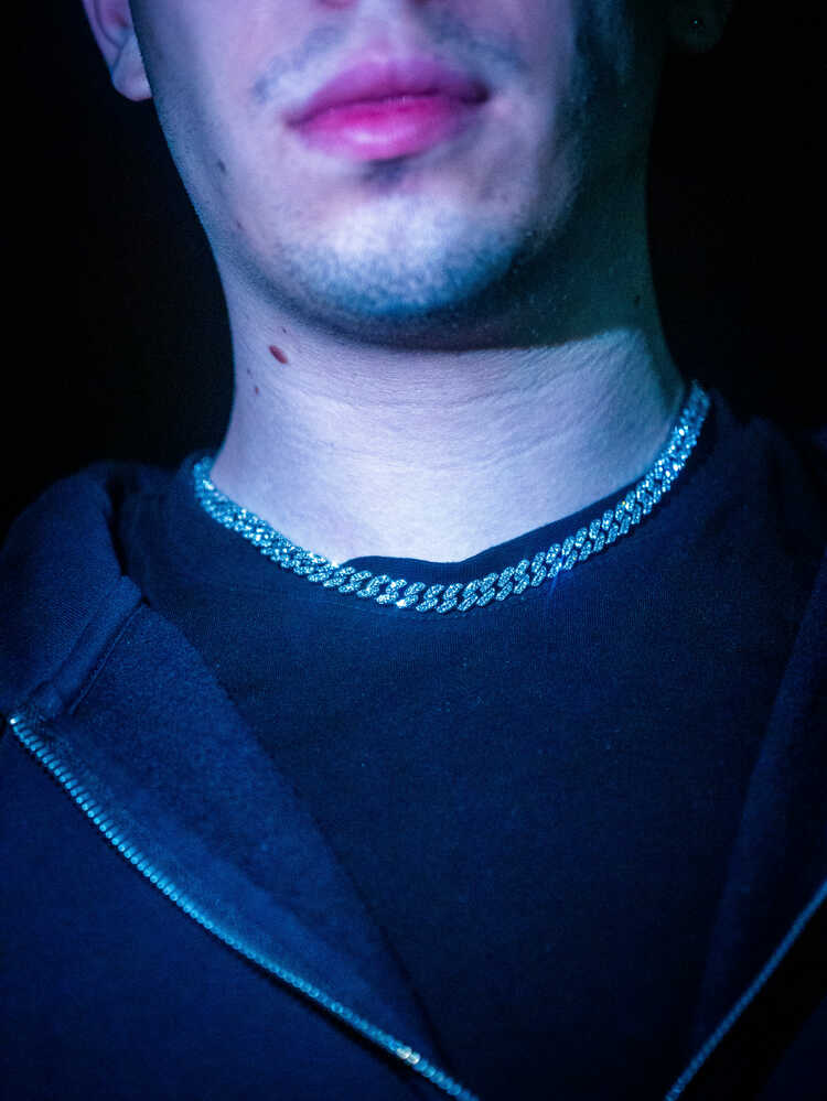 SILVER CUBAN CHAIN (45CM) (9MM)
