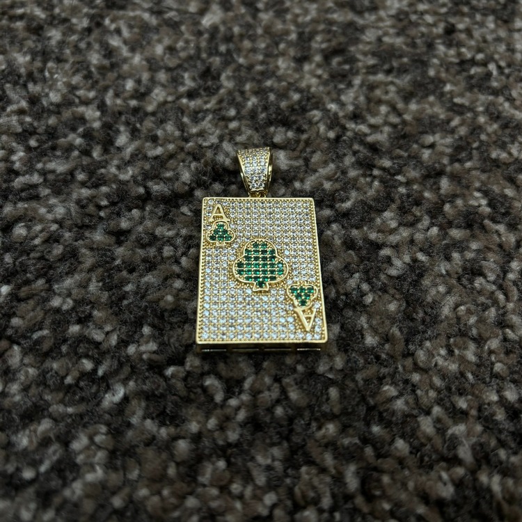 ICE "ACE" GOLD PENDANT