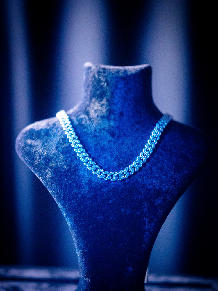 SILVER CUBAN CHAIN (45CM) (9MM)