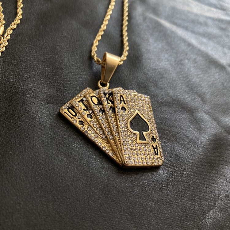 ICE “POKER” GOLD PENDANT