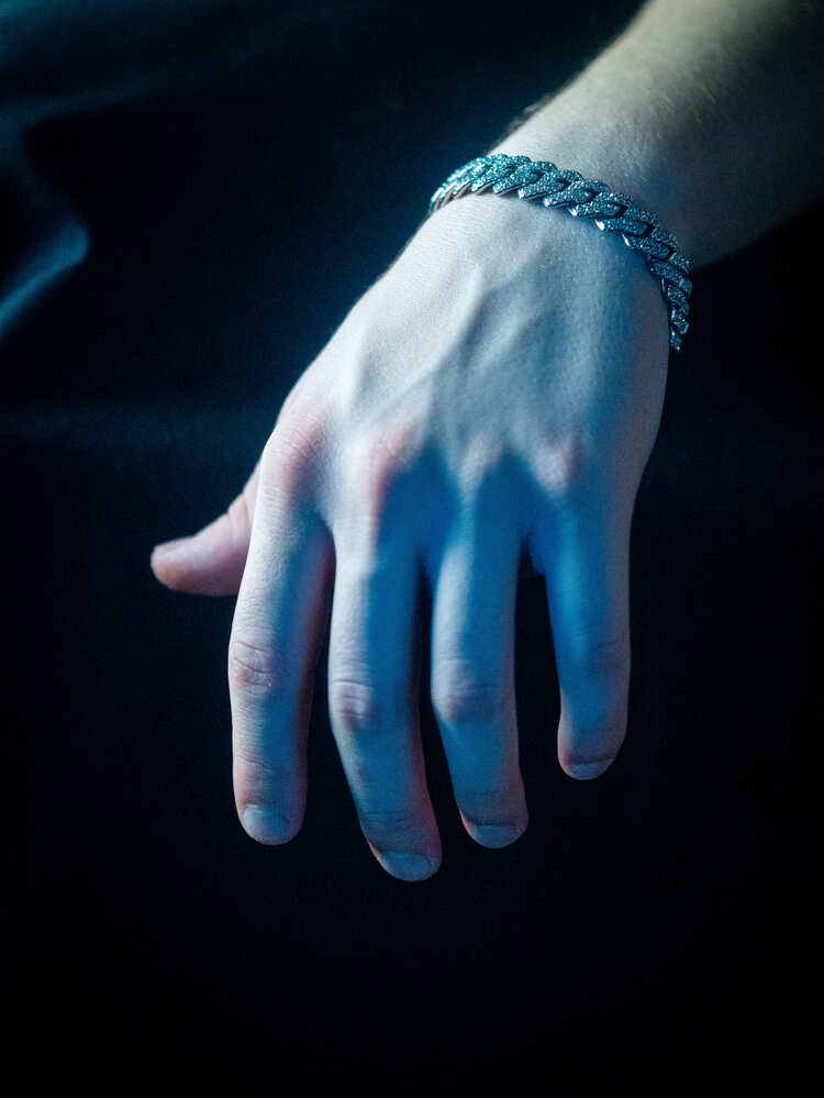 ICE “PRONG” SILVER BRACELET