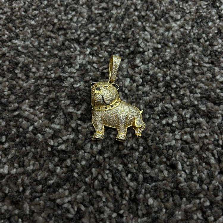 ICE "BULLDOG" GOLD PENDANT