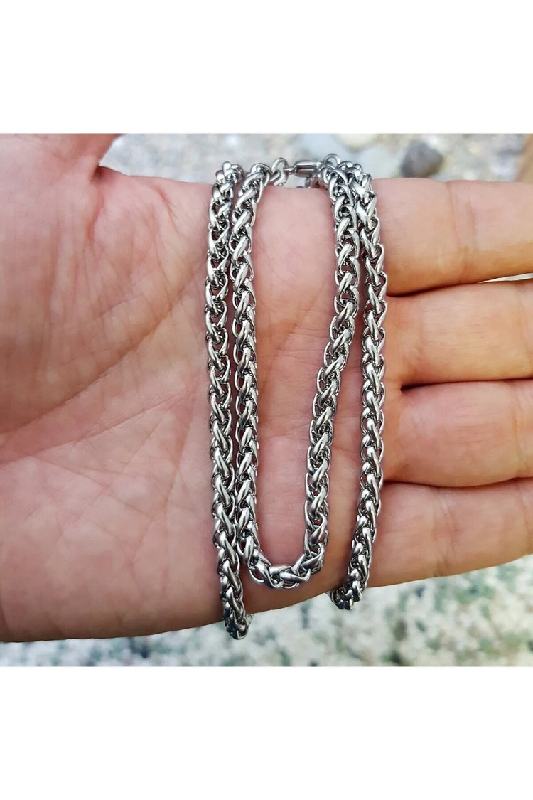 Titanyum Çelik Angelus Örme Unisex Zincir Kolye