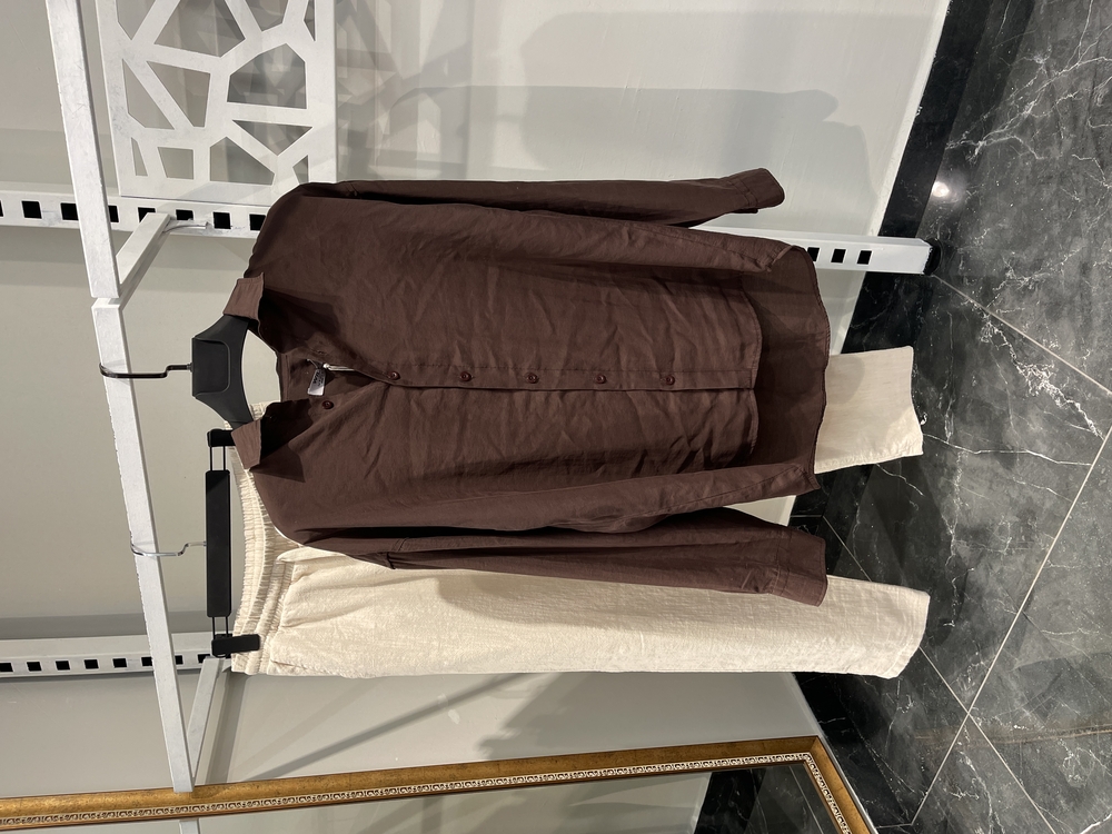 KoyuBordo Modal gömlek Krem Keten Pantolon Kombini