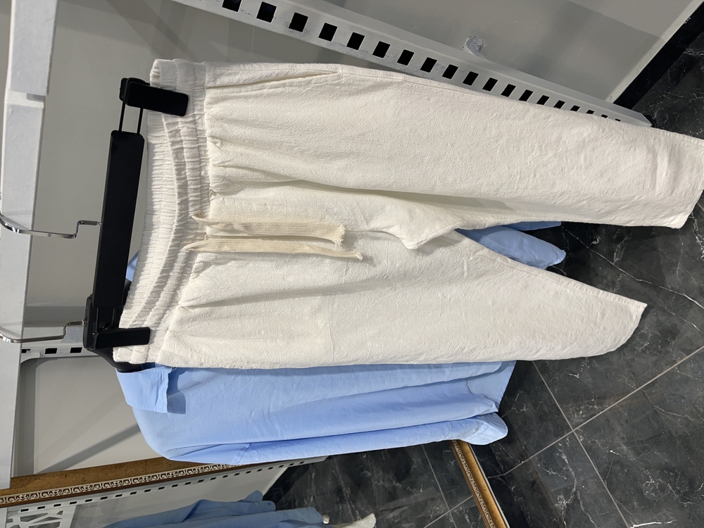 Bebe Mavi Modal Gömlek Ekru Keten Pantolon Kombini