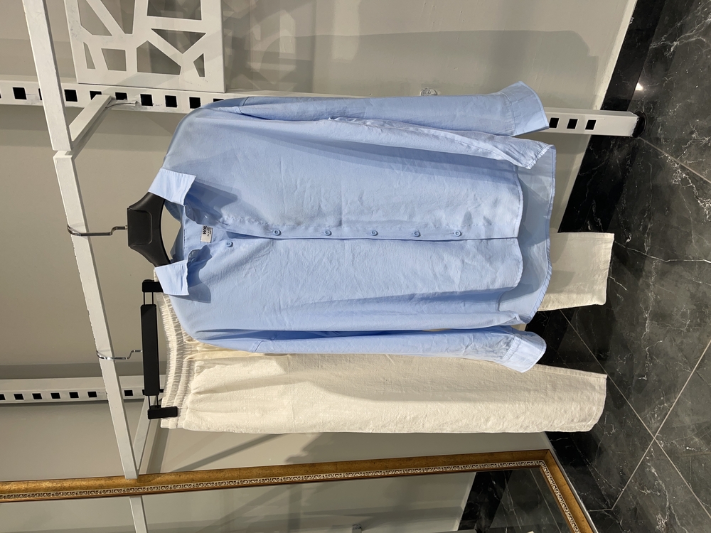 Bebe Mavi Modal Gömlek Ekru Keten Pantolon Kombini