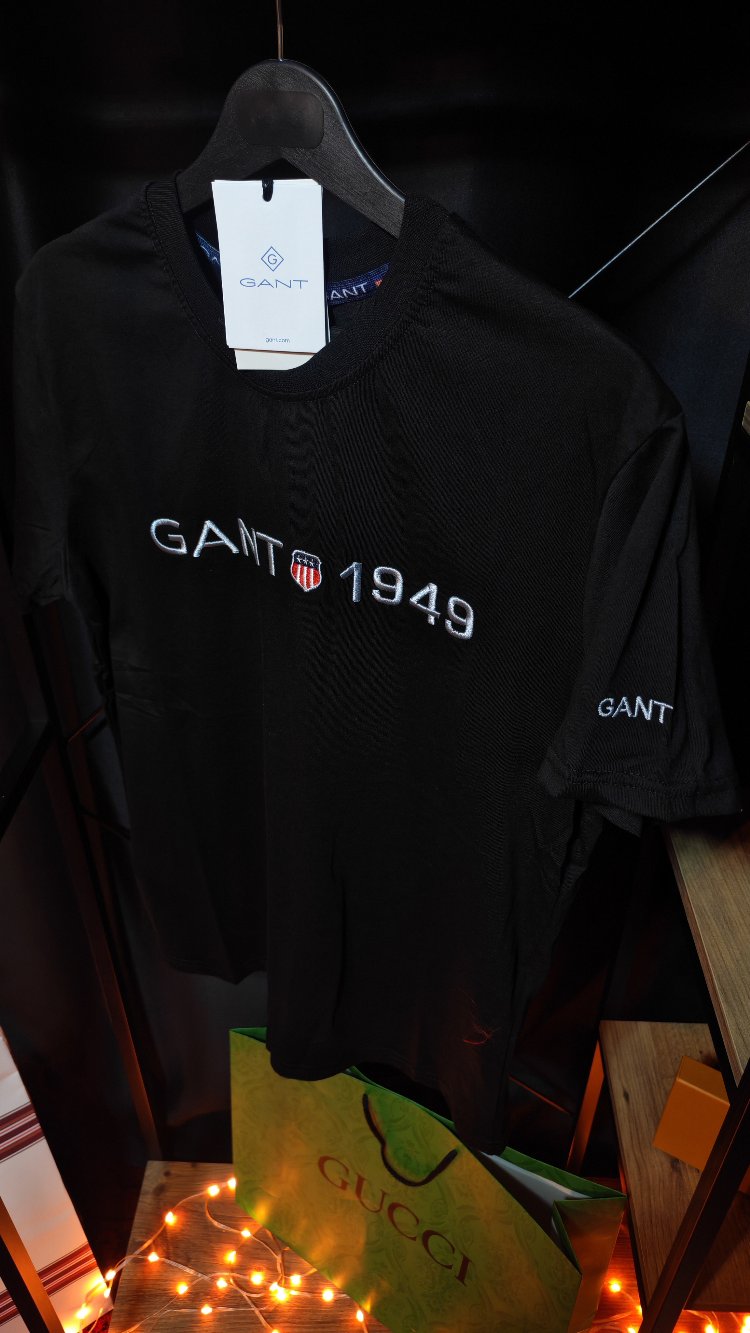 Gant 1949 Nakış Logolu Siyah Tişört