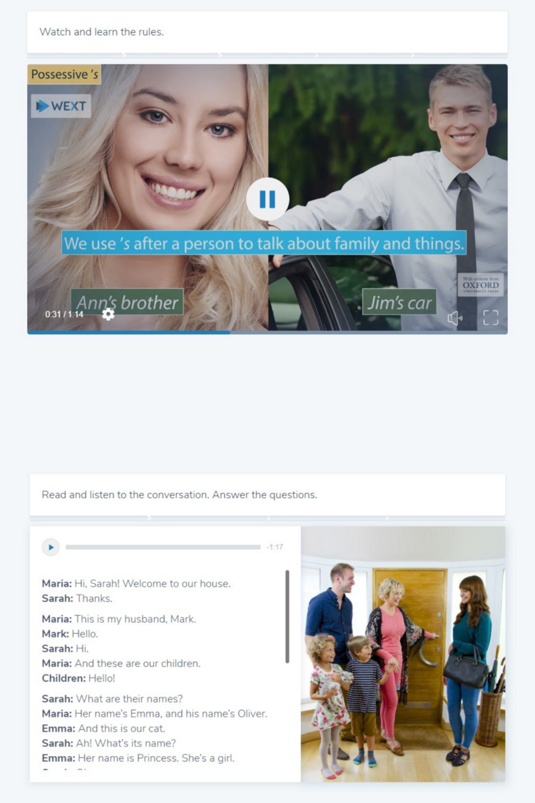 WEXT A1 Seviyesi İngilizce Öğrenme Platformu (Beginner)