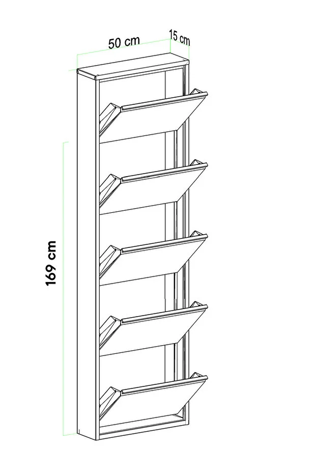 PREMİUM DEKOR AYNALI METAL AYAKKABILIK (3-4-5 KATLI SEÇENEK)  EBATLAR:50cm / 107-136-170cm/ 15cm