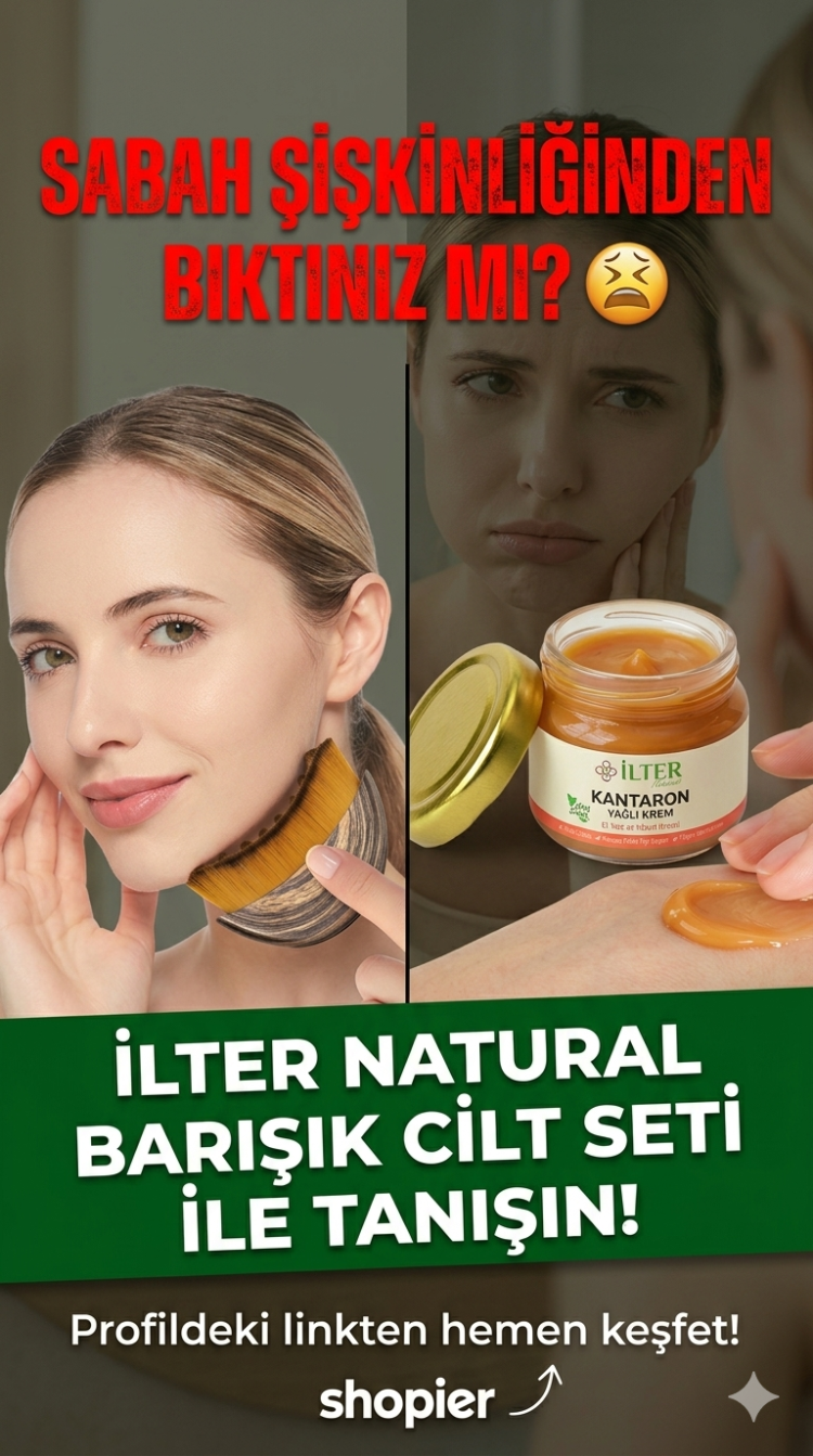 İLTER Natural Barışık Cilt Seti | %100 Doğal Kantaron Yağlı Krem & Lenfatik Drenaj Fırçası