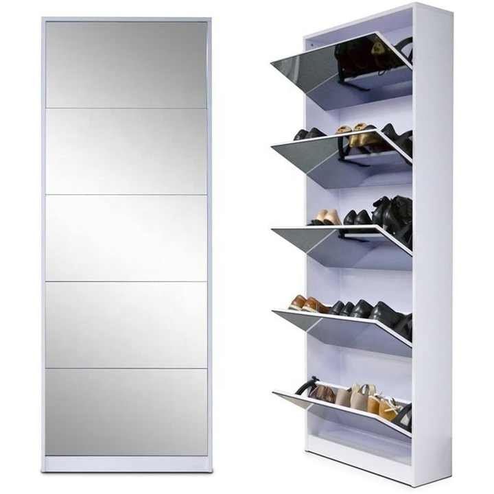 PREMİUM DEKOR AYNALI METAL AYAKKABILIK (3-4-5 KATLI SEÇENEK)  EBATLAR:50cm / 107-136-170cm/ 15cm