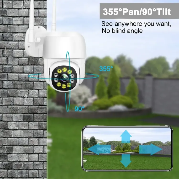 Dış Mekan Güvenlik Kamerası 1080P CCTV Kamera 2.4Ghz WiFi Kablosuz Gözetim Kamerası 
