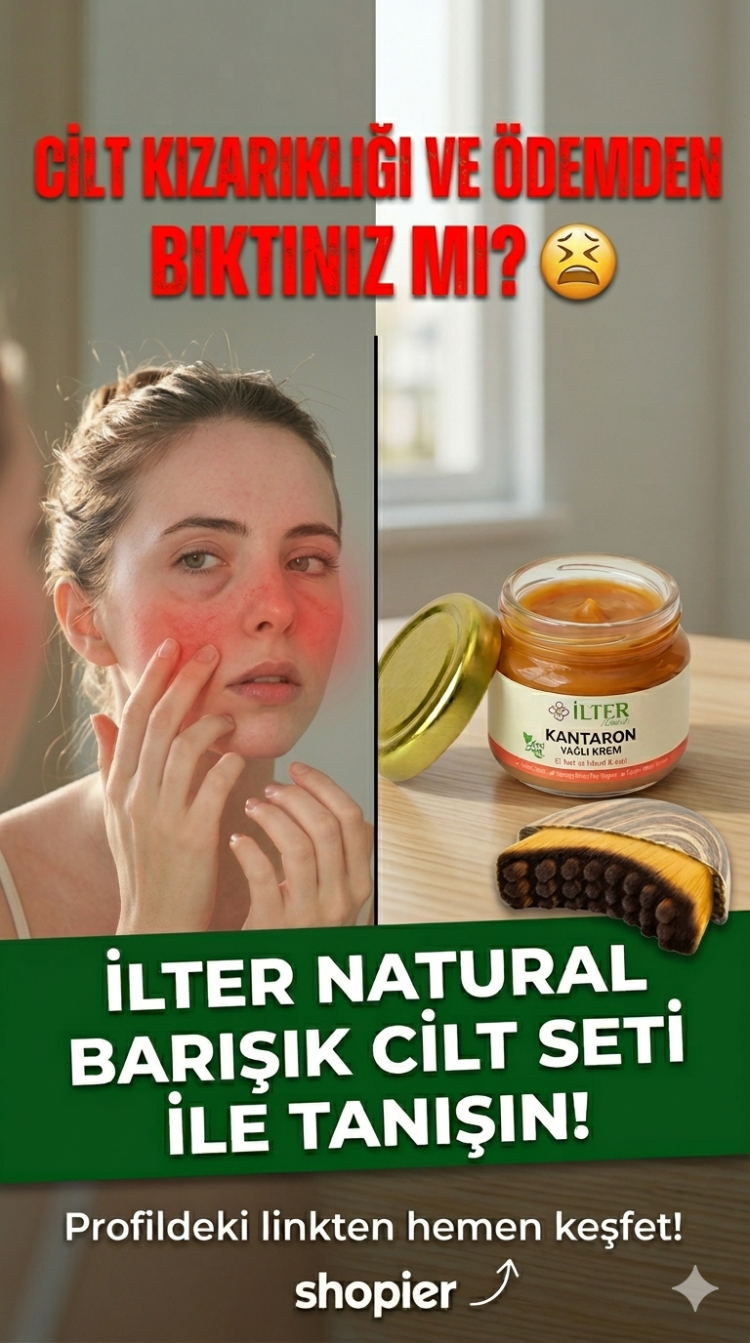 İLTER Natural Barışık Cilt Seti | %100 Doğal Kantaron Yağlı Krem & Lenfatik Drenaj Fırçası