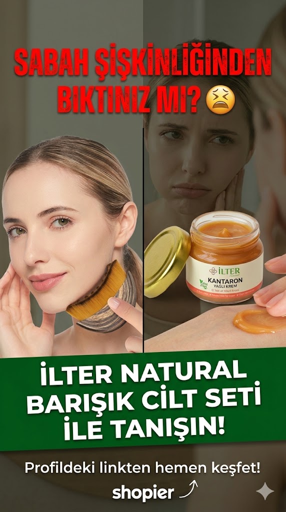 İLTER Natural Barışık Cilt Seti | %100 Doğal Kantaron Yağlı Krem & Lenfatik Drenaj Fırçası