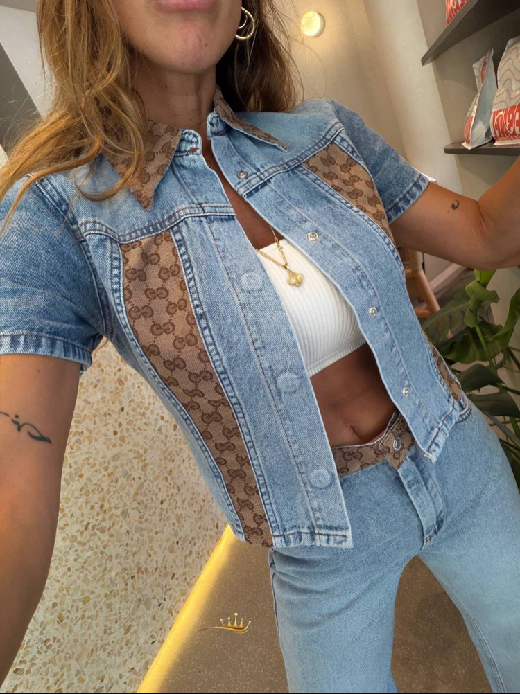 Gucci İthal Kot Jakar Detaylı 2’li Takım