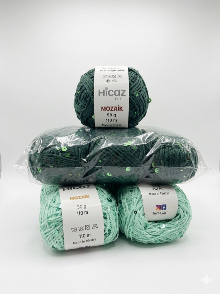 HİCAZ %100 COTTON (PAMUK) PULLU İP ( 100 GRAM )