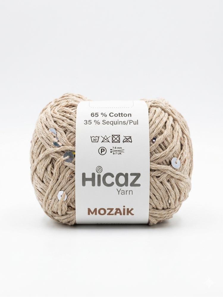 HİCAZ %100 COTTON (PAMUK) PULLU İP ( 100 GRAM )