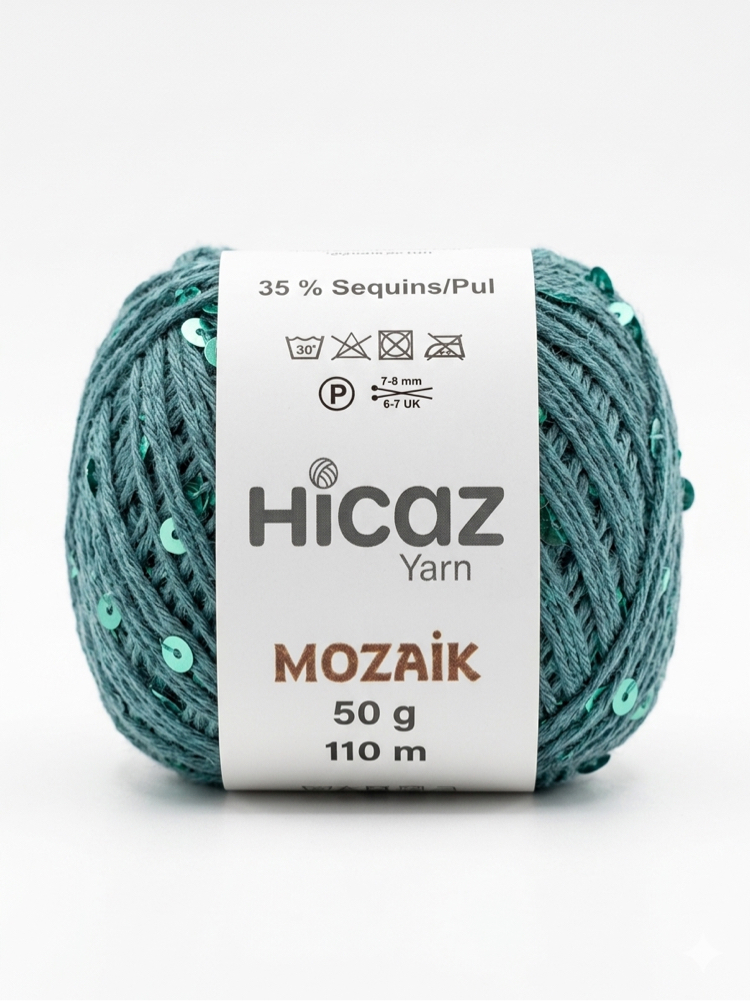 HİCAZ %100 COTTON (PAMUK) PULLU İP ( 100 GRAM )