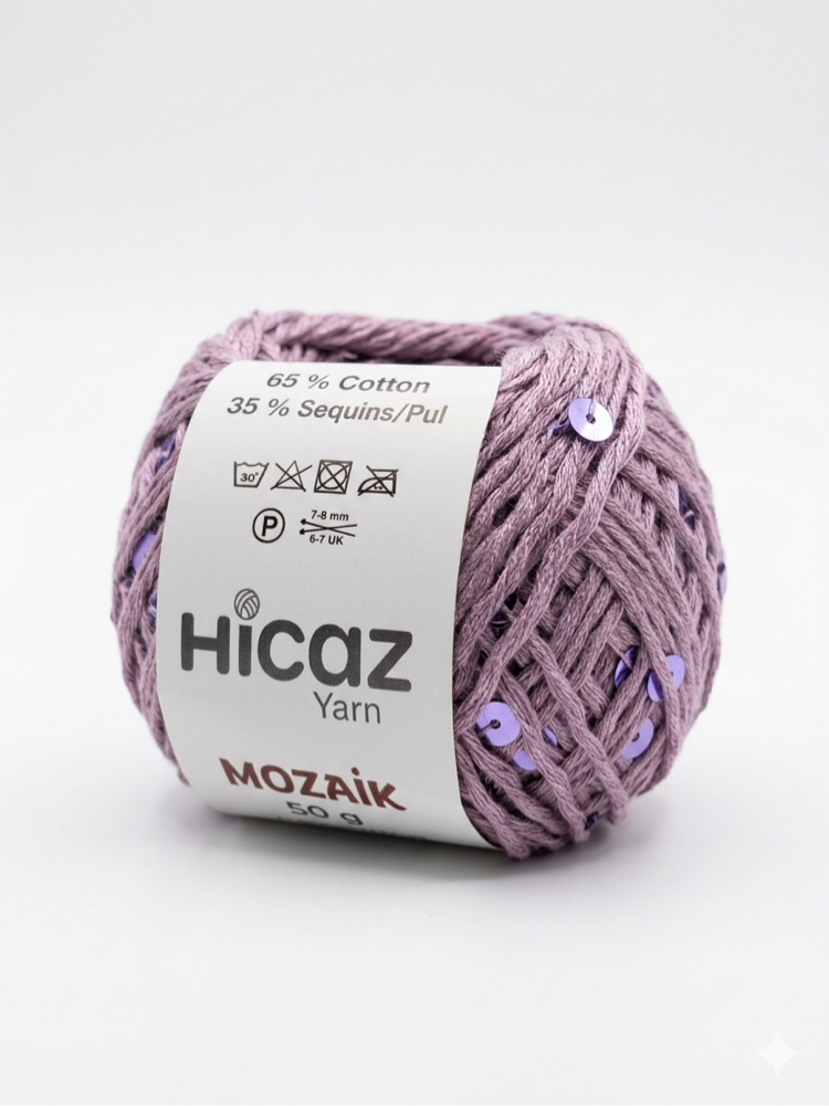 HİCAZ %100 COTTON (PAMUK) PULLU İP ( 100 GRAM )