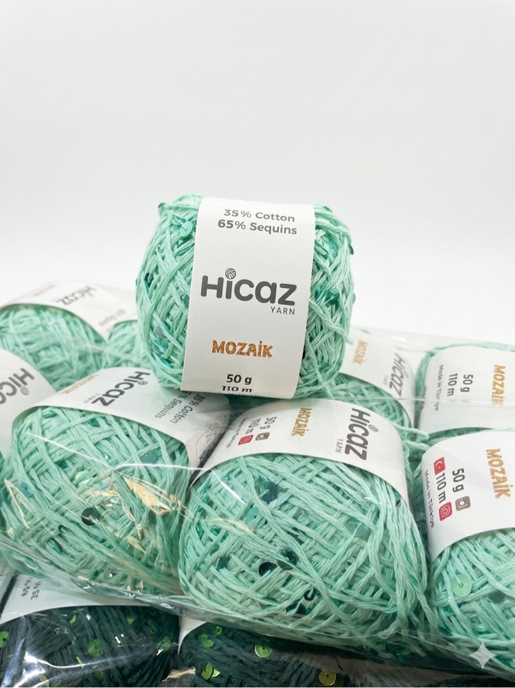 HİCAZ %100 COTTON (PAMUK) PULLU İP ( 100 GRAM )