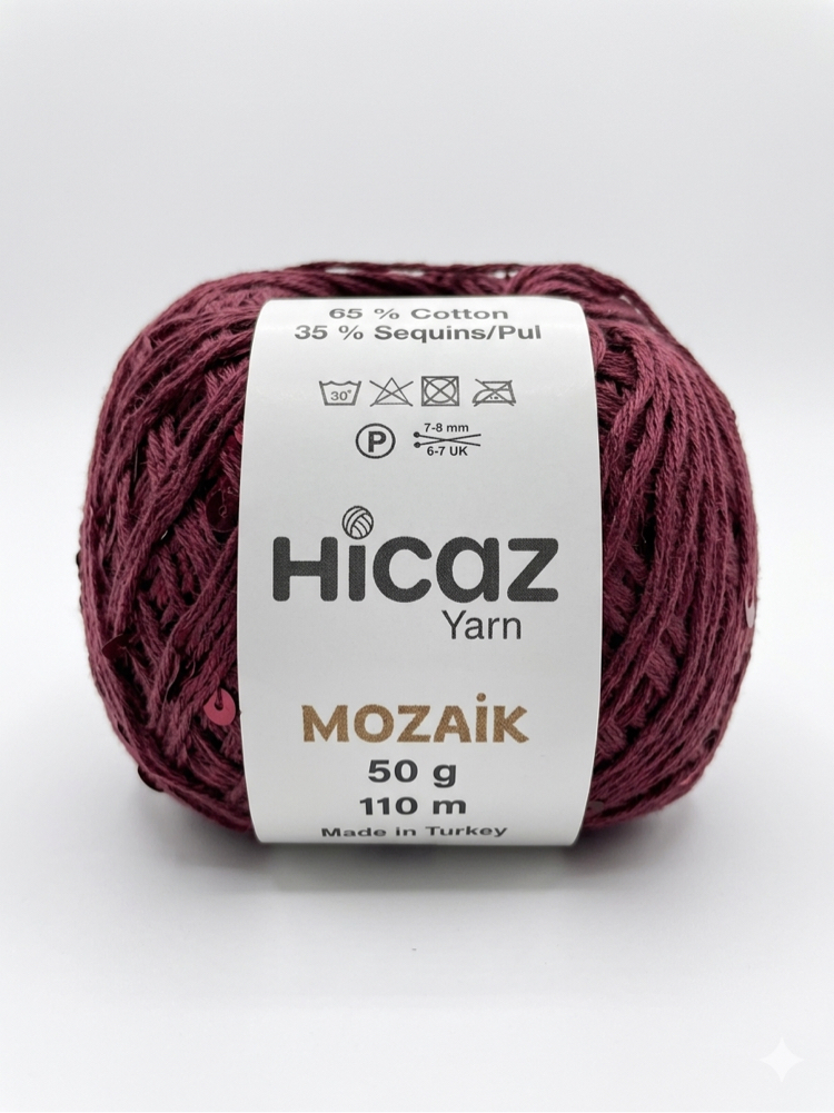 HİCAZ %100 COTTON (PAMUK) PULLU İP ( 100 GRAM )
