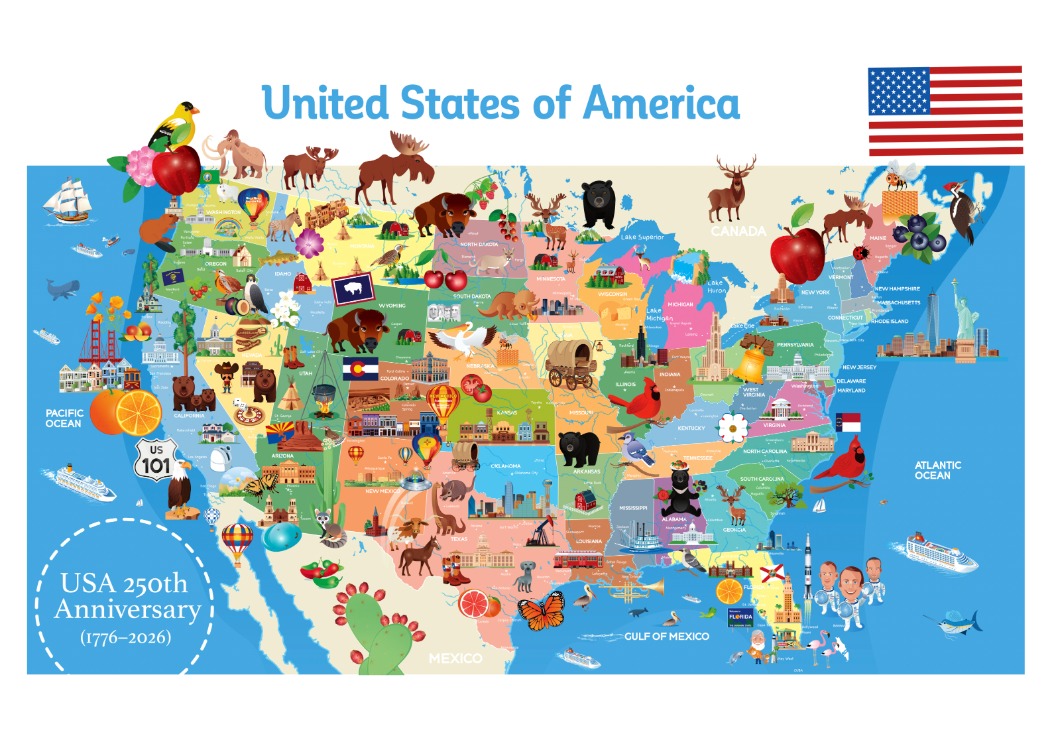 Amerika Birleşik Devletleri ( Harita Poster ) İngilizce