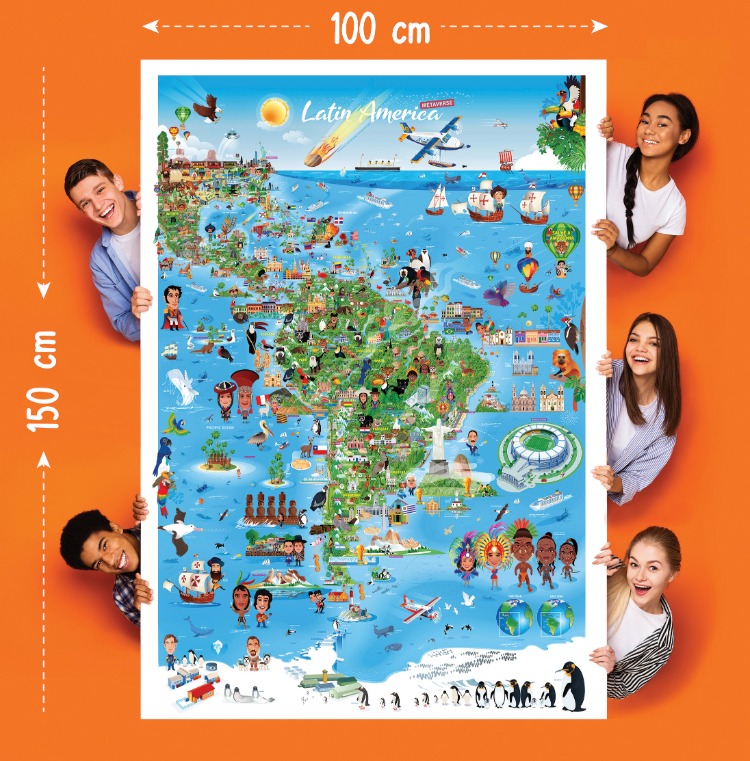 Latin America Map Poster ( İmzalı )