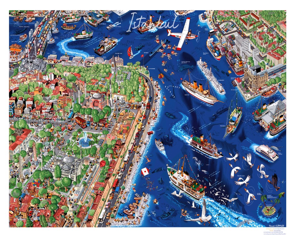 İstanbul Sultanahmet Poster ( İngilizce ) imzalı