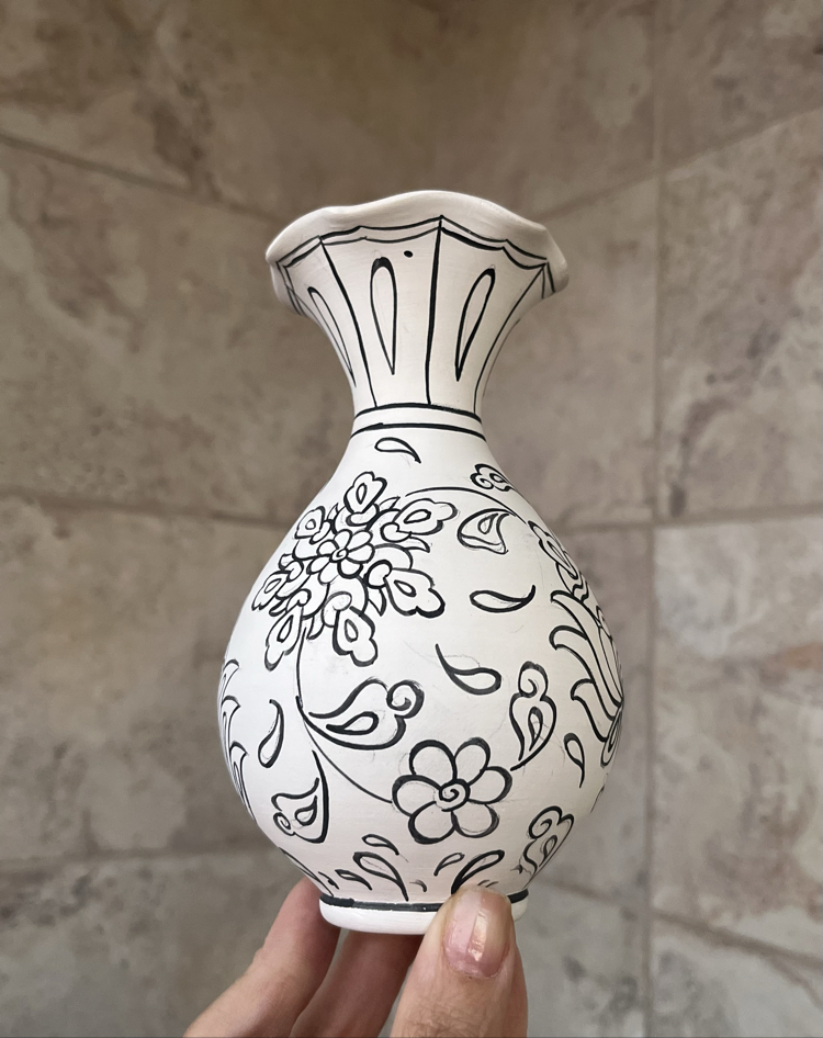 Tahrirli lotus vazo 15 cm 