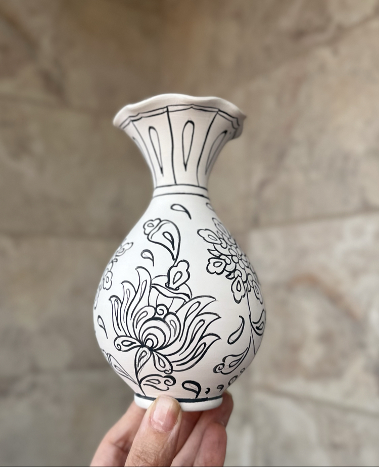 Tahrirli lotus vazo 15 cm 