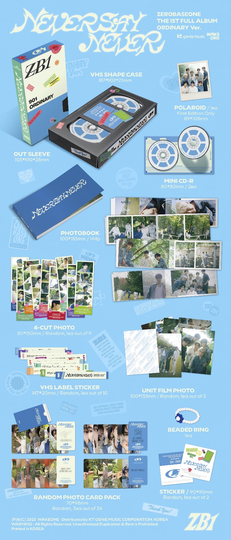  ZEROBASEONE - THE 1ST FULL ALBUM [NEVER SAY NEVER][PHOTOBOOK Ver.][ 1 Adet Opisyonlu)
