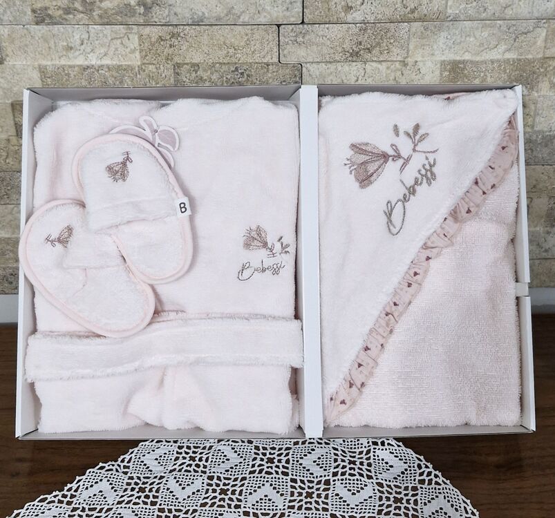 Bebek Bornoz Takım-Yenidoğan havlu set