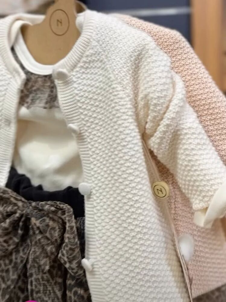 Leopar Desenli Kız Bebek Takım