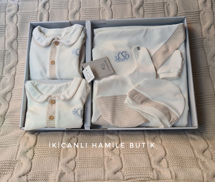 Cassiopebaby Hastane Çıkış Seti-Organik Yenidoğan bebek set