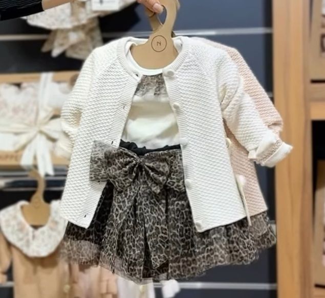 Leopar Desenli Kız Bebek Takım