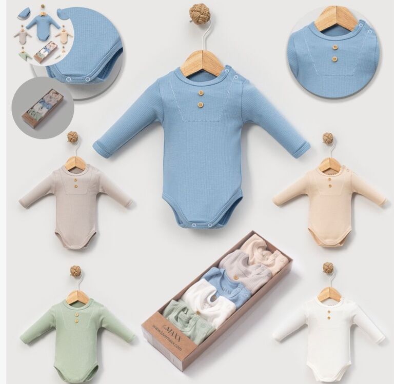 Uzun kol bebek body set -5li